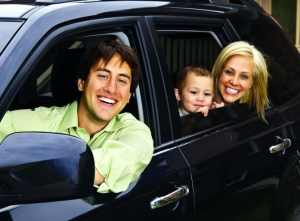 Family in a car