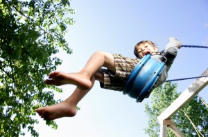 boy on a swing