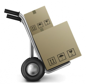 moving boxes on cart