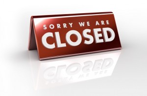 sorry we are closed sign